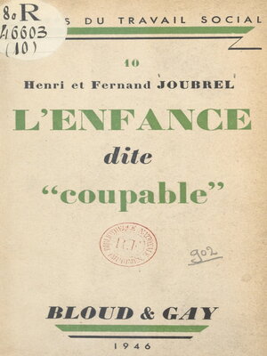 cover image of L'enfance dite coupable